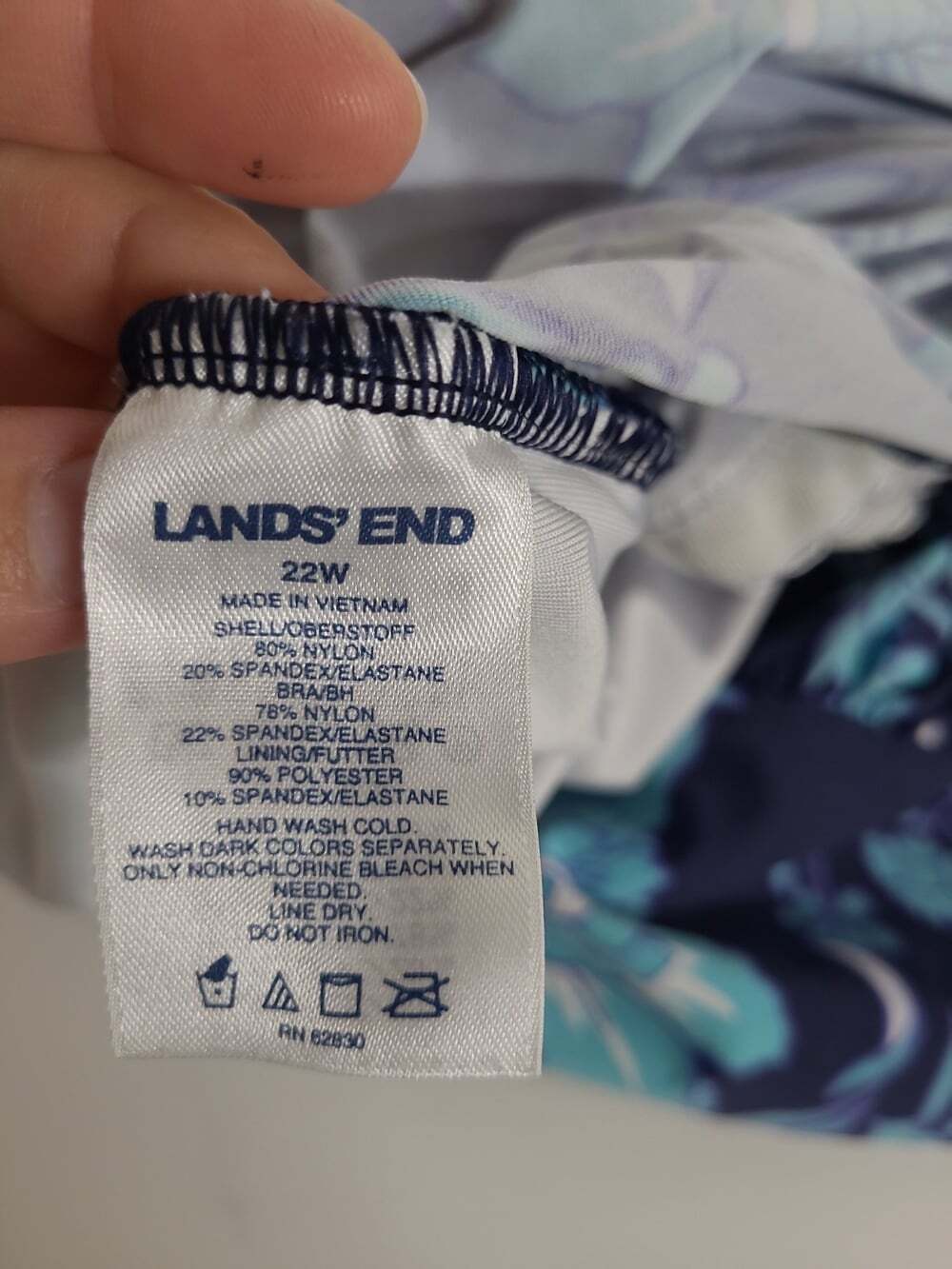Lands' End Tankini Top Women's Size 22W Built in Bra Underwire Adjustable Straps - Picture 4 of 6